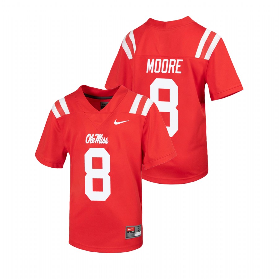 youth ole miss rebels elijah moore red untouchable football jersey