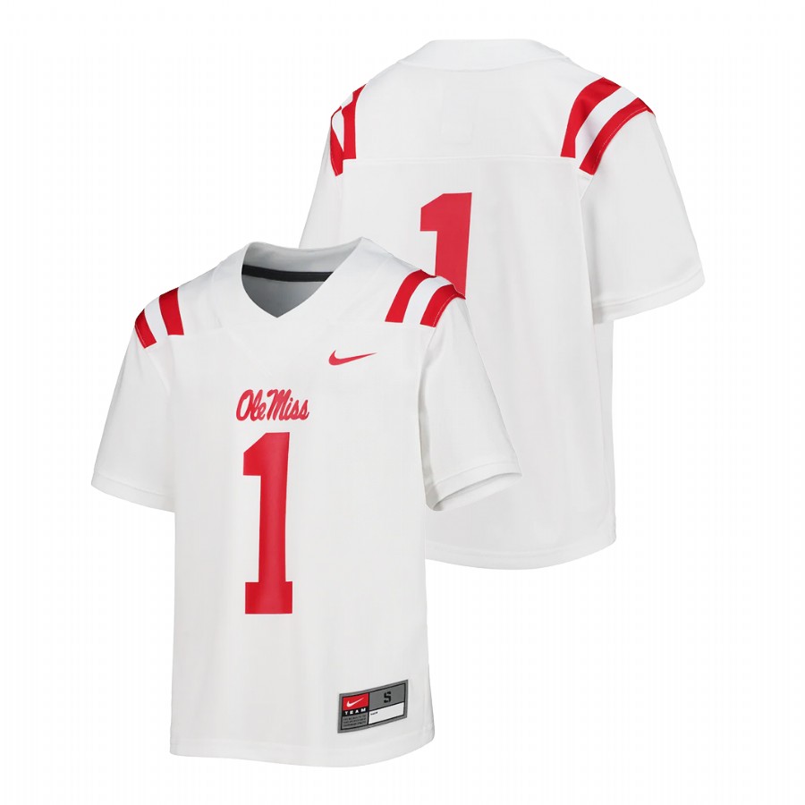 youth ole miss rebels untouchable college football white jersey