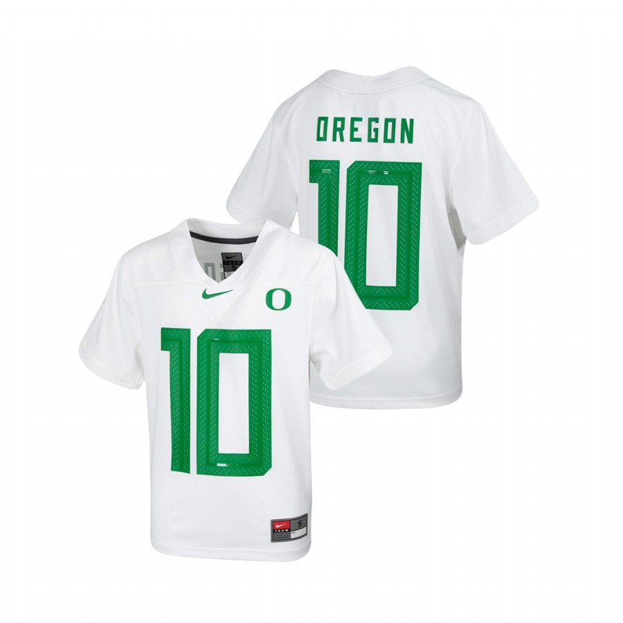 youth oregon ducks 10 white untouchable football jersey