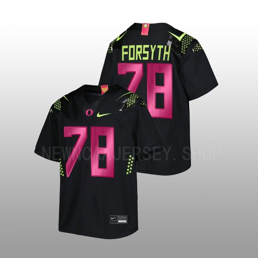 youth oregon ducks alex forsyth untouchable football breast cancer awareness black jersey