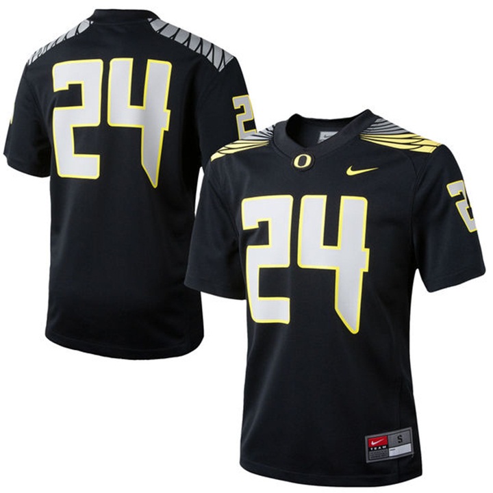 youth oregon ducks black 24 game football jersey