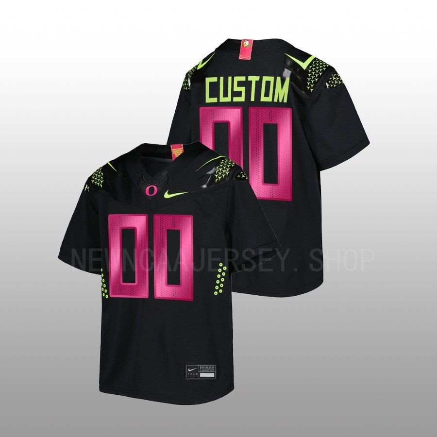 youth oregon ducks custom untouchable football breast cancer awareness black jersey
