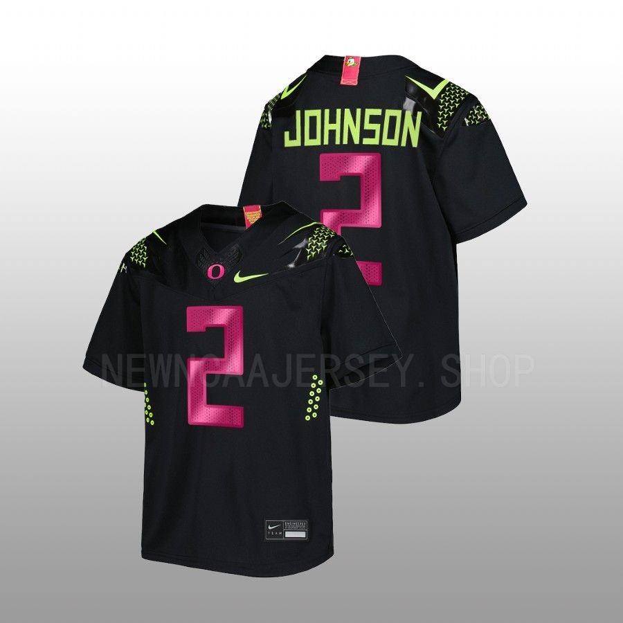 youth oregon ducks d.j. johnson untouchable football breast cancer awareness black jersey