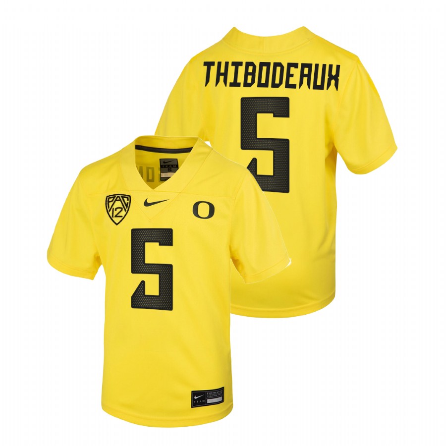youth oregon ducks kayvon thibodeaux 2021 22 untouchable college football yellow jersey