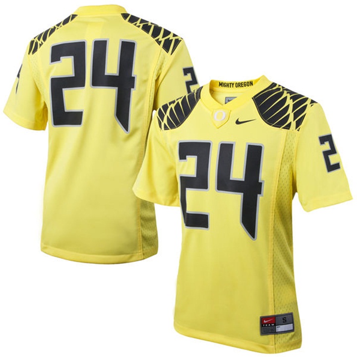 youth oregon ducks yellow 24 game football jersey