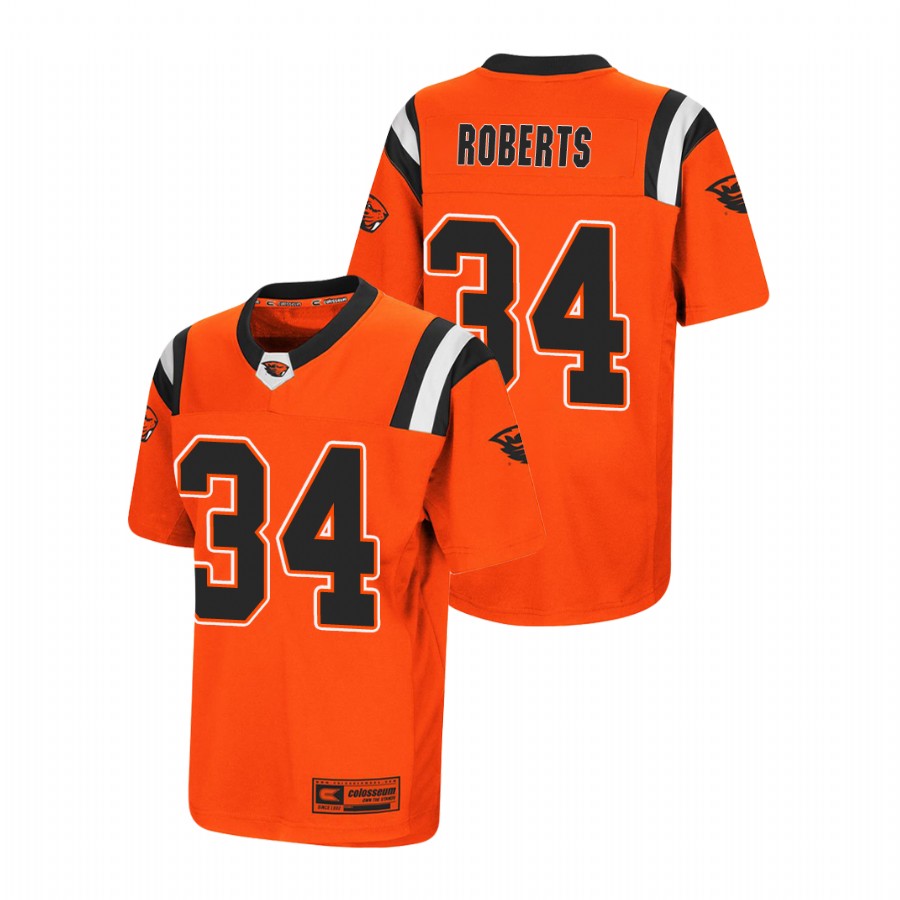 youth oregon state beavers avery roberts orange replica football jersey