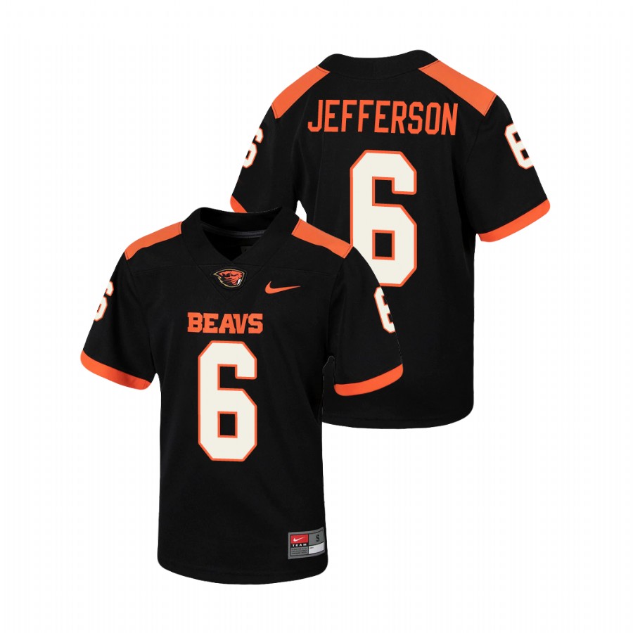 youth oregon state beavers jermar jefferson black untouchable football jersey