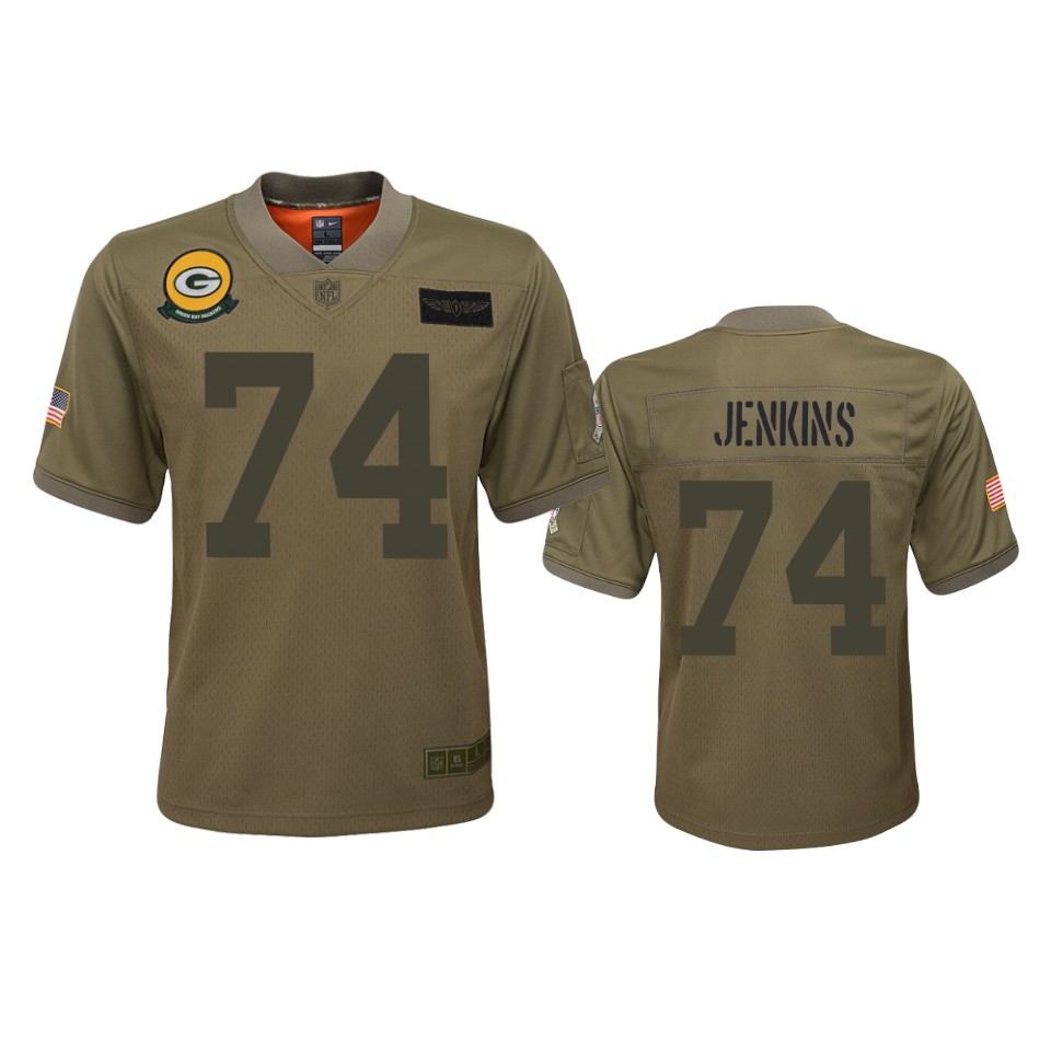 youth packers elgton jenkins camo game 2019 salute to service jersey