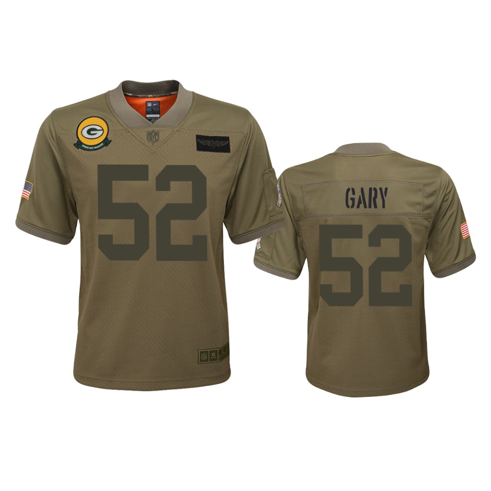 youth packers rashan gary camo game 2019 salute to service jersey