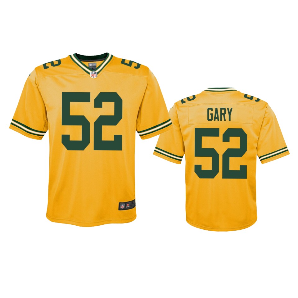 youth packers rashan gary gold inverted game jersey