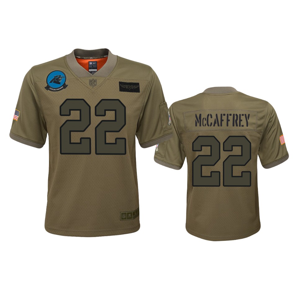 youth panthers christian mccaffrey camo game 2019 salute to service jersey