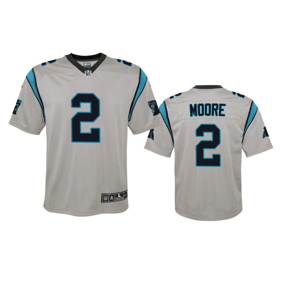 youth panthers dj moore silver inverted game jersey