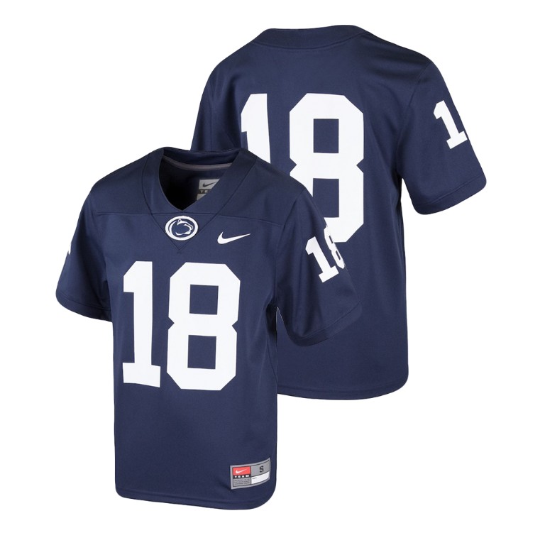 youth penn state nittany lions 18 navy college football replica jersey