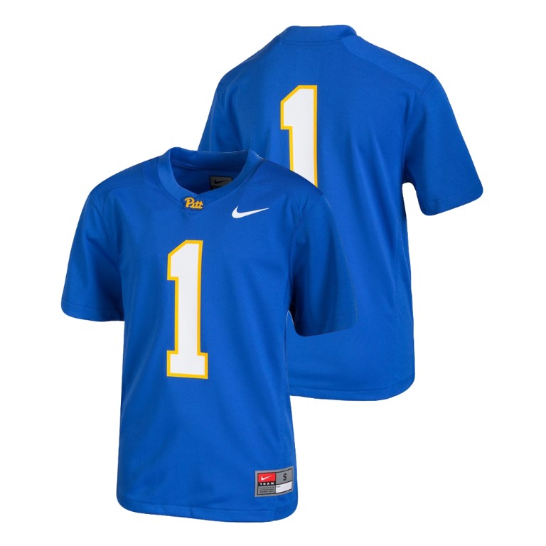 youth pittsburgh panthers 1 royal college football team replica jersey