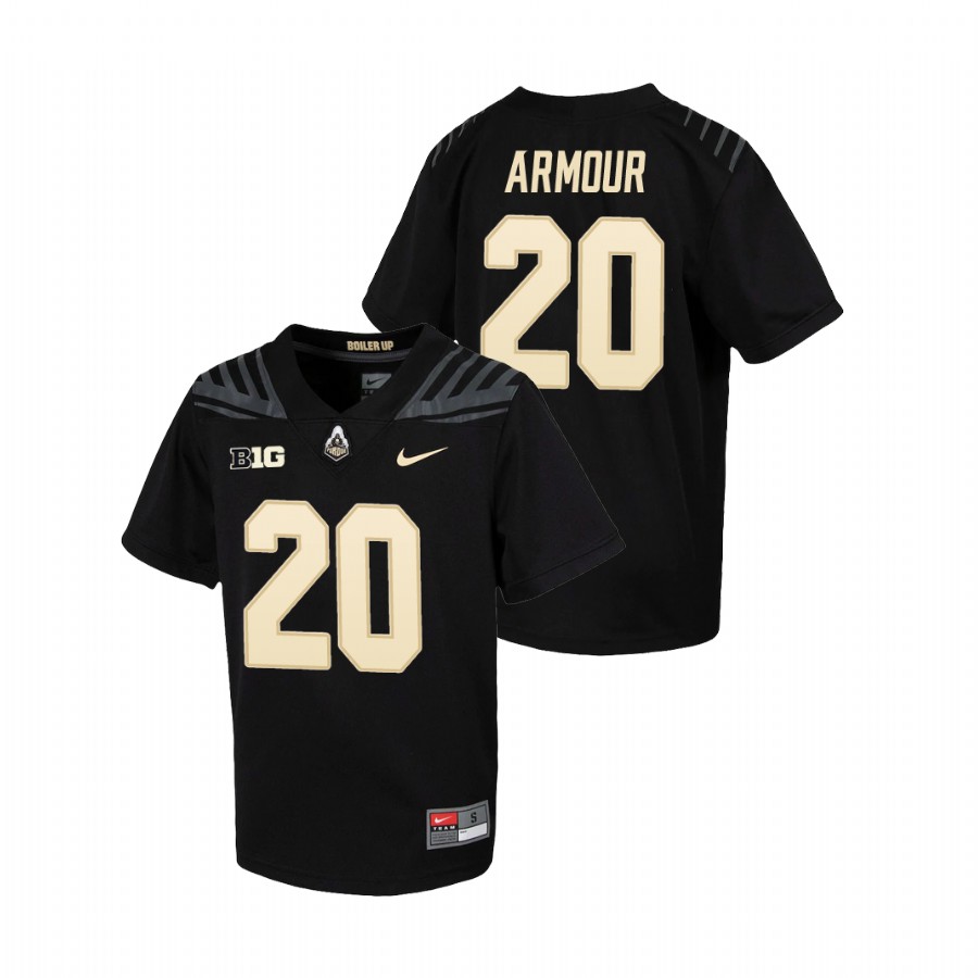 youth purdue boilermakers alfred armour black untouchable football jersey