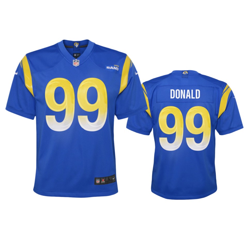 youth rams aaron donald royal 2020 game jersey