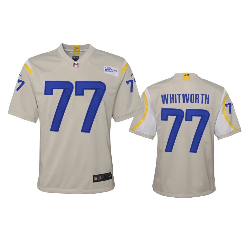 youth rams andrew whitworth bone 2020 game jersey