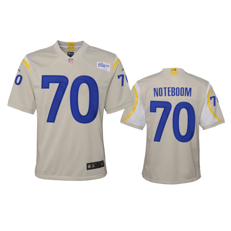 youth rams joseph noteboom bone 2020 game jersey