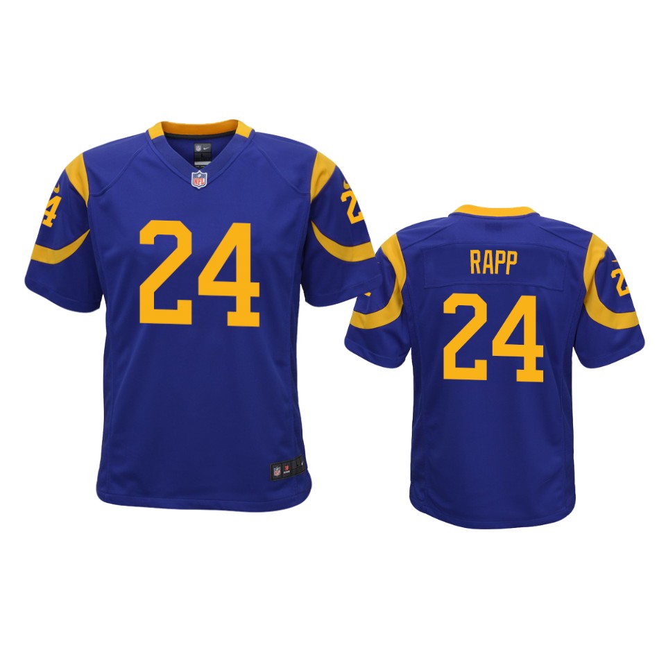 youth rams taylor rapp royal game jersey