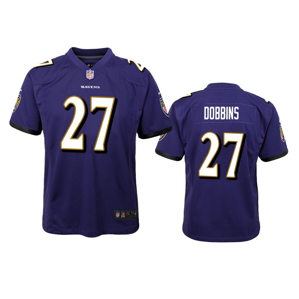 youth ravens j.k. dobbins purple game jersey
