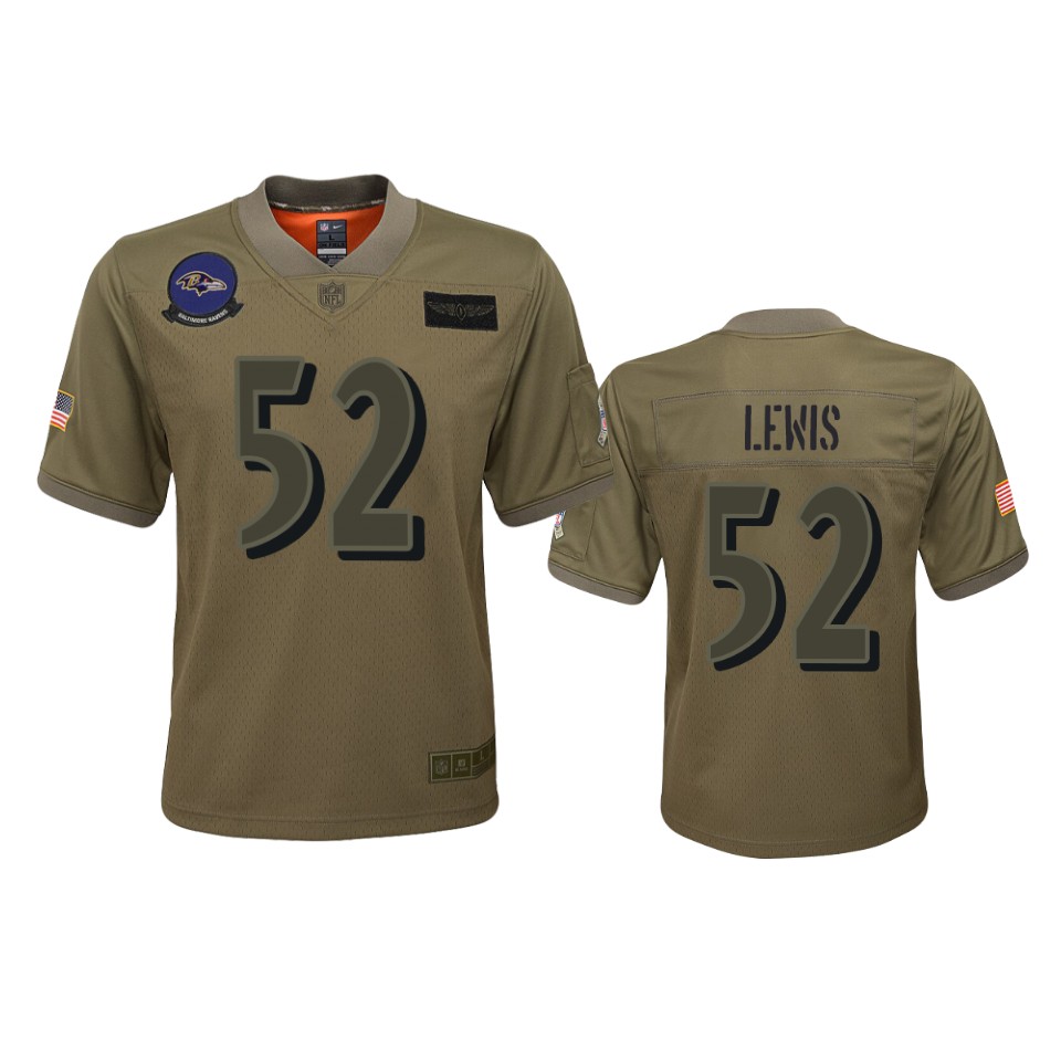 youth ravens ray lewis camo game 2019 salute to service jersey