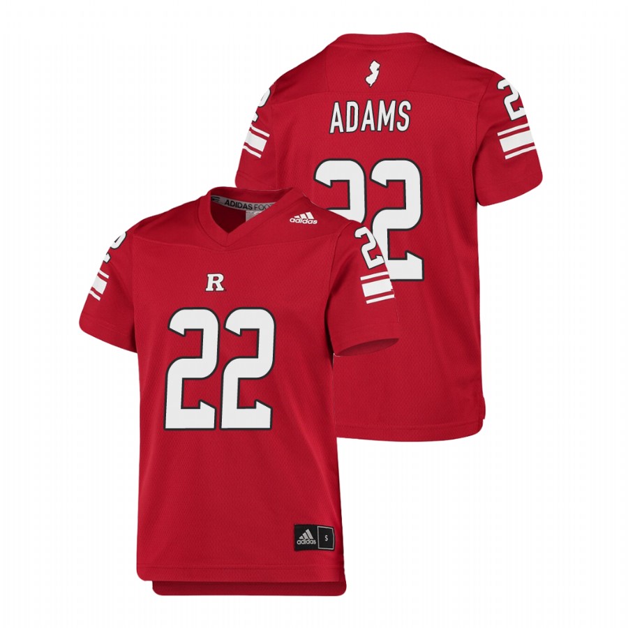 youth-rutgers-scarlet-knights-kay'ron-adams-scarlet-replica-college-football-jersey