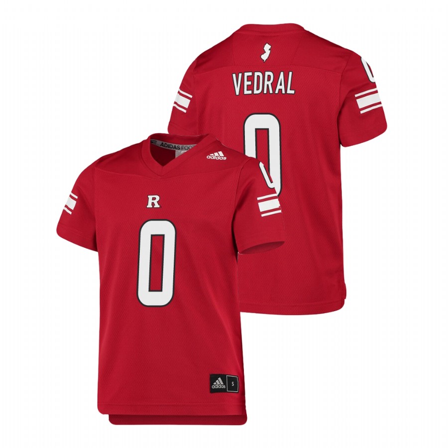 youth-rutgers-scarlet-knights-noah-vedral-scarlet-replica-college-football-jersey