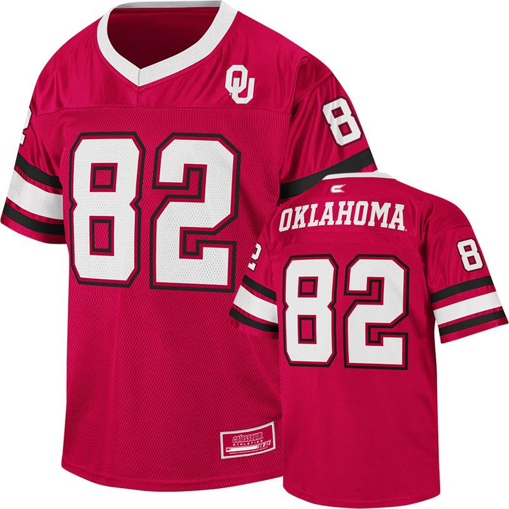 youth sooners crimson 82 stadium football jersey