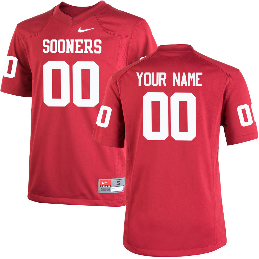 youth sooners crimson replica football custom jersey