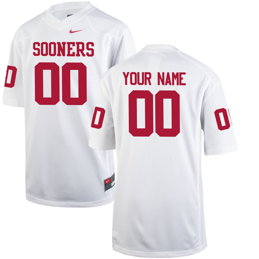 youth sooners white replica football custom jersey