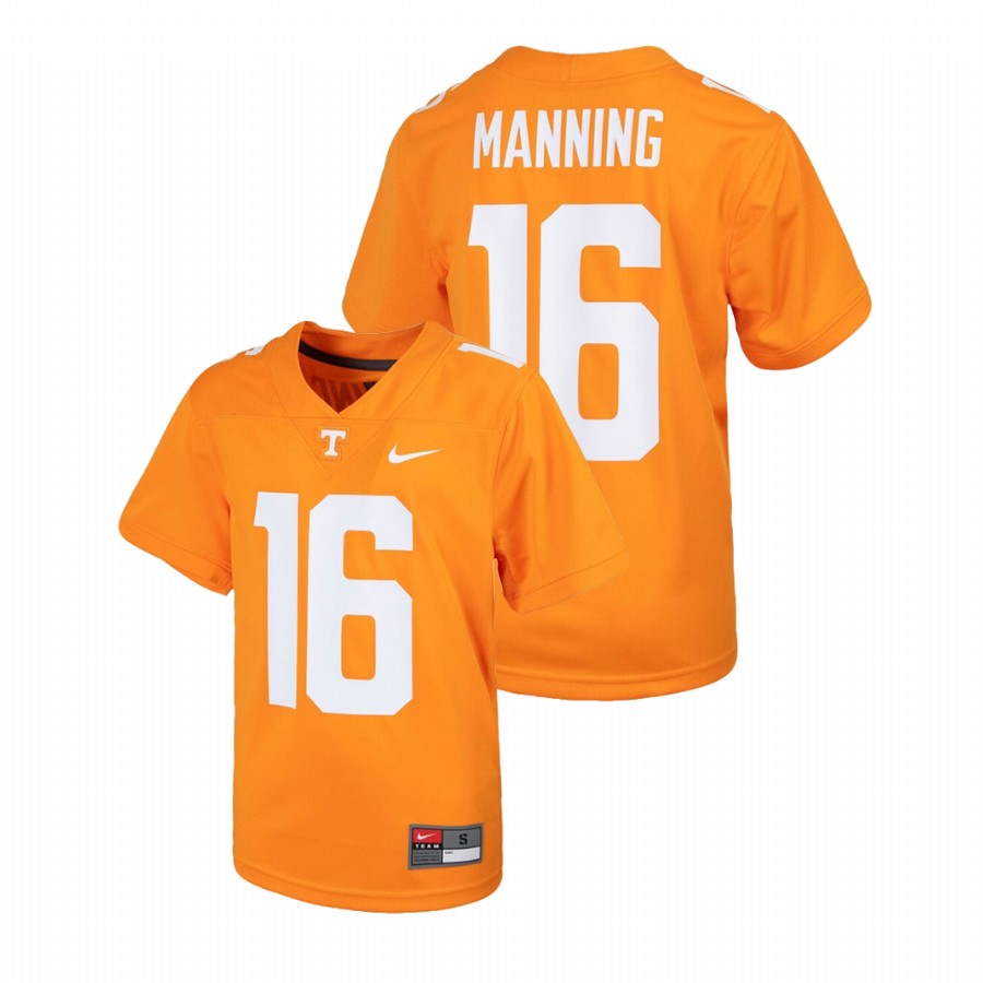 youth tennessee volunteers 16 peyton manning tennessee orange alumni football game jersey