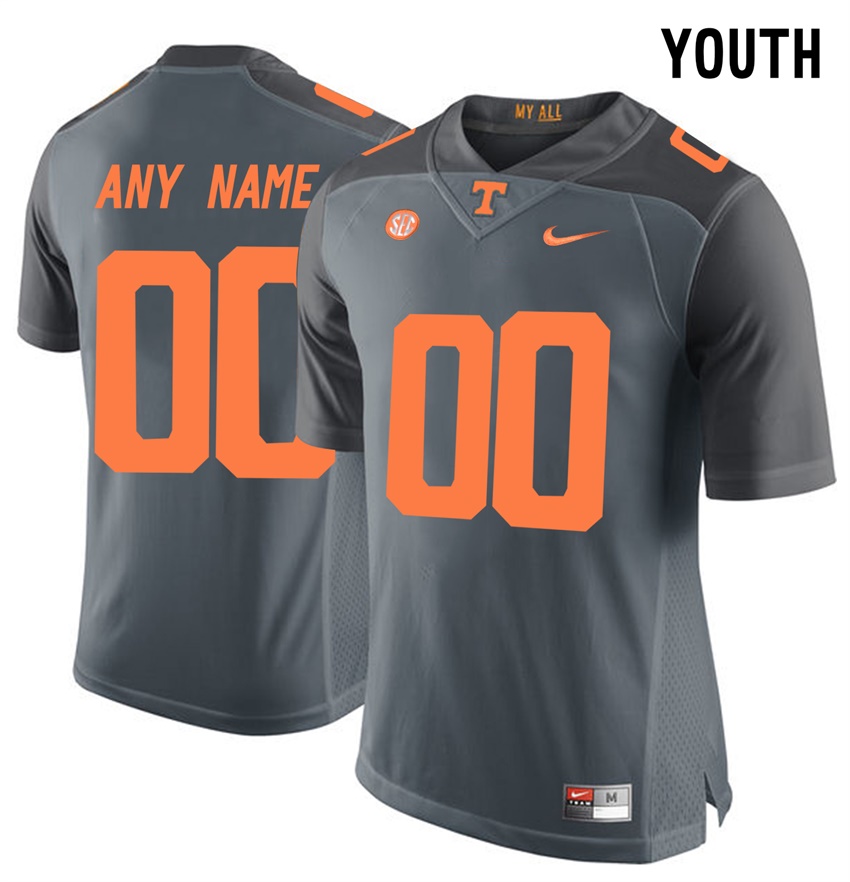 youth tennessee volunteers grey college limited football customized jersey