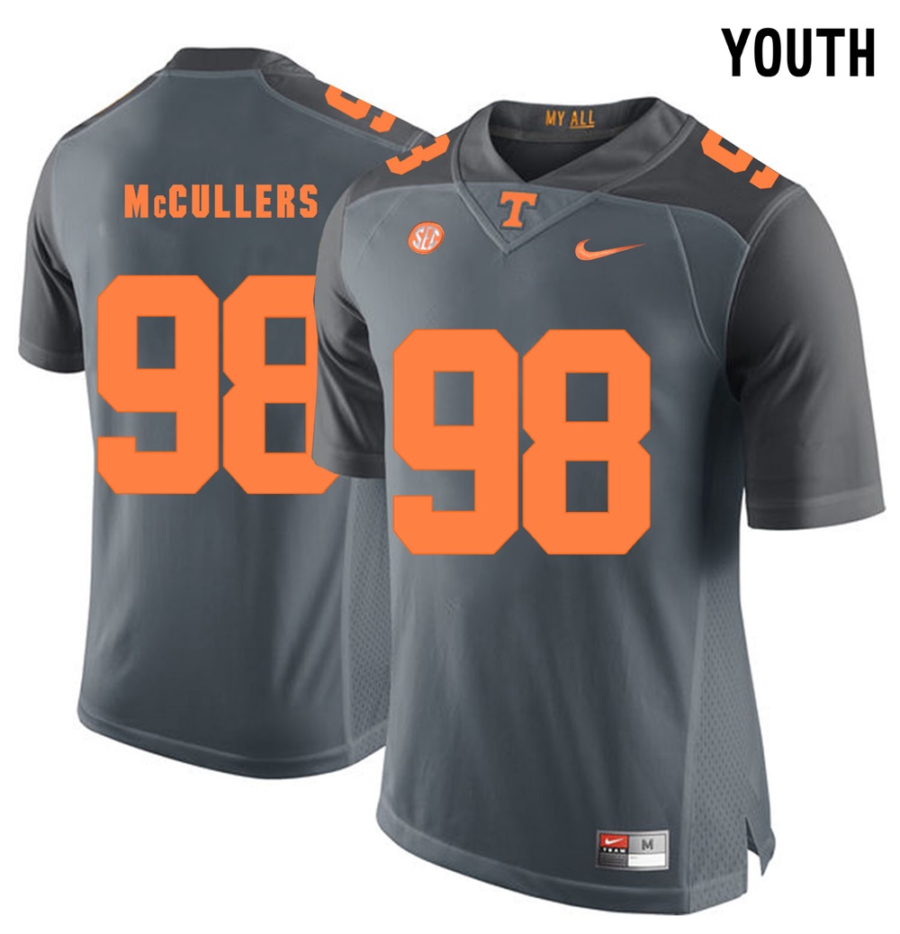 youth tennessee volunteers grey daniel mccullers college football jersey