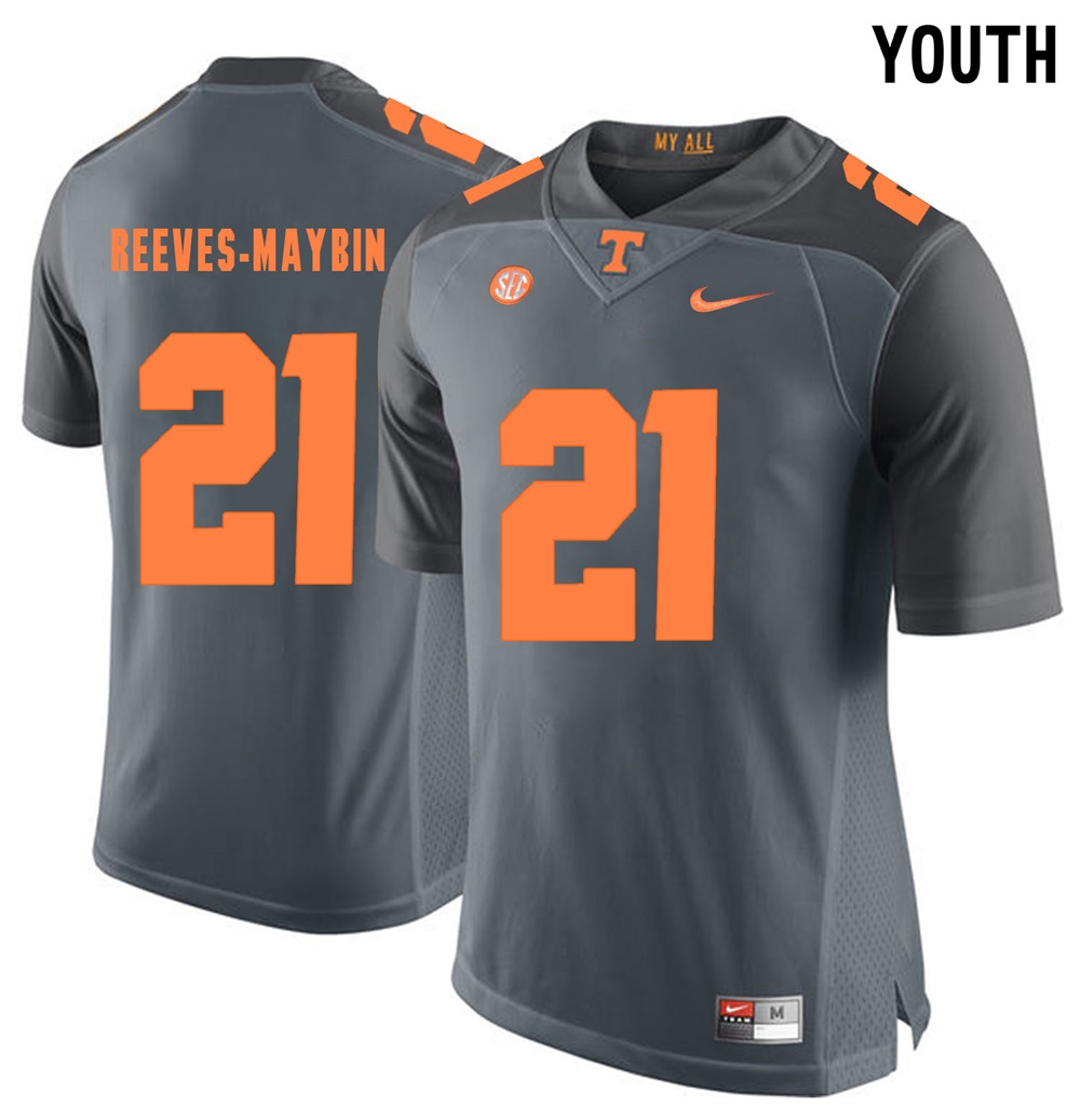 youth tennessee volunteers grey jalen reeves maybin college football jersey