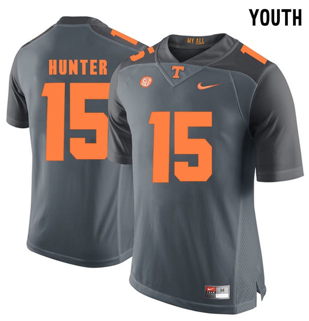 youth tennessee volunteers grey justin hunter college football jersey