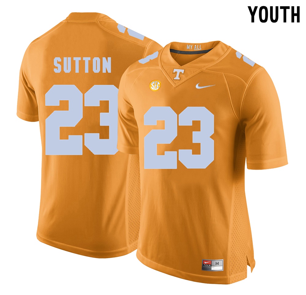 youth tennessee volunteers orange cameron sutton college football jersey