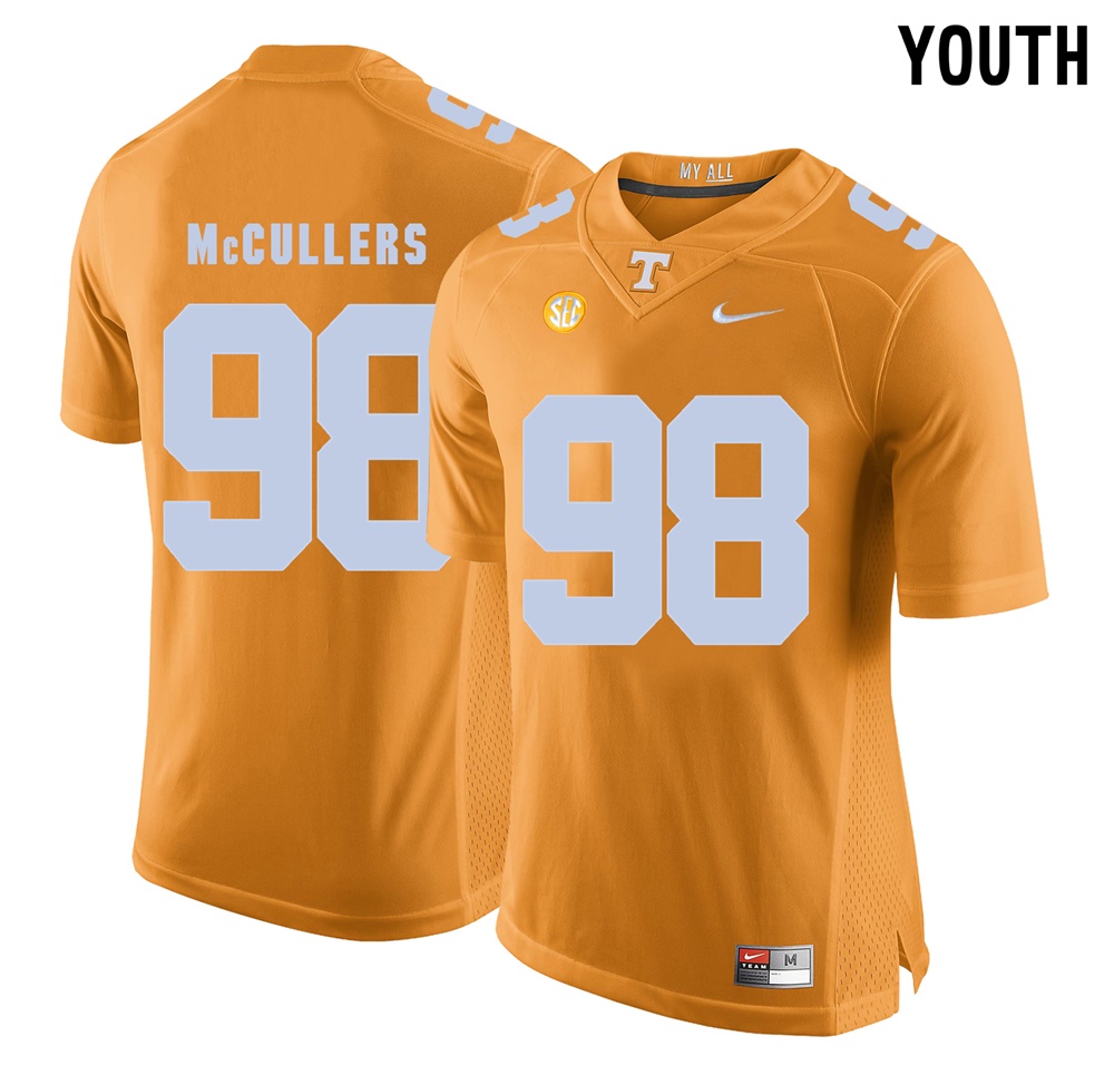 youth tennessee volunteers orange daniel mccullers college football jersey