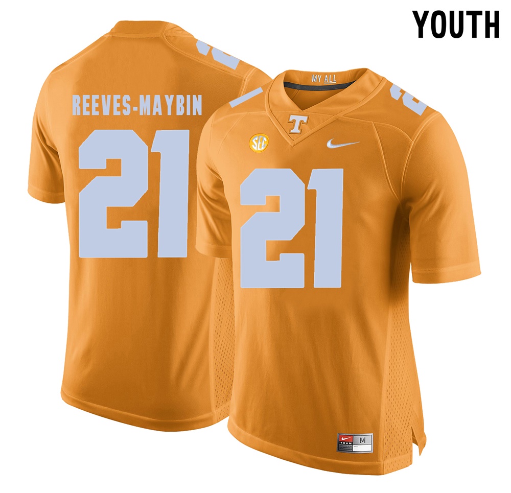 youth tennessee volunteers orange jalen reeves maybin college football jersey