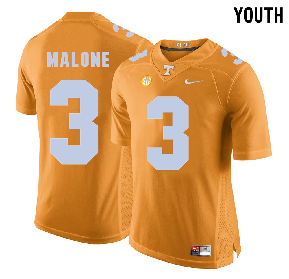 youth tennessee volunteers orange josh malone college football jersey