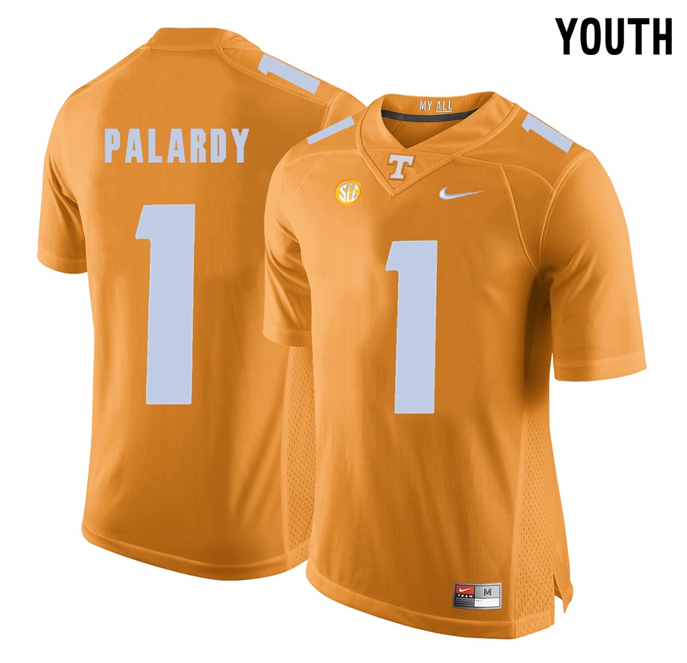 youth tennessee volunteers orange michael palardy college football jersey