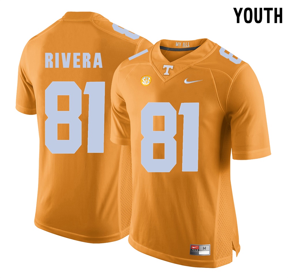 youth tennessee volunteers orange mychal rivera college football jersey