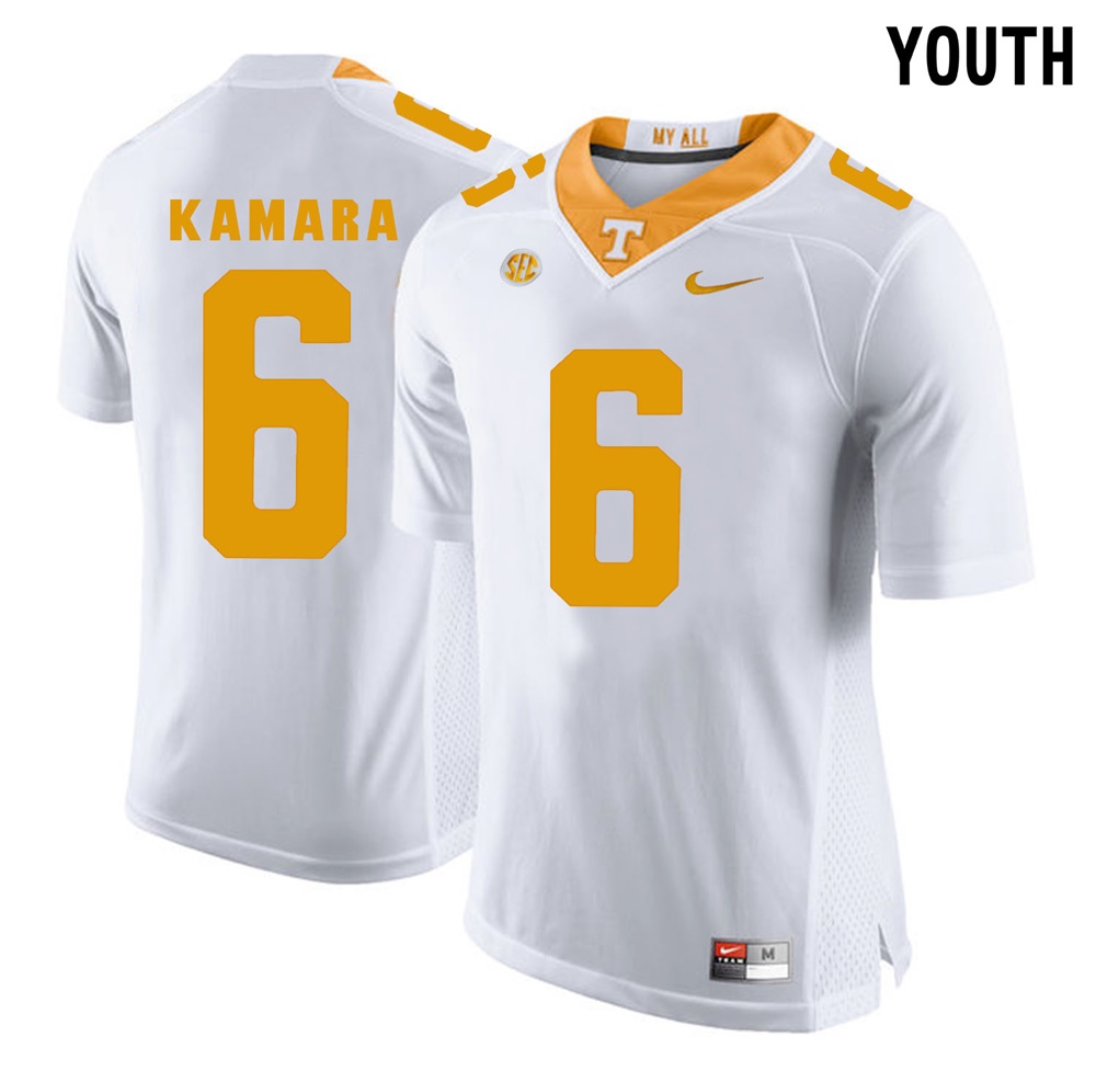 youth tennessee volunteers white alvin kamara college football jersey