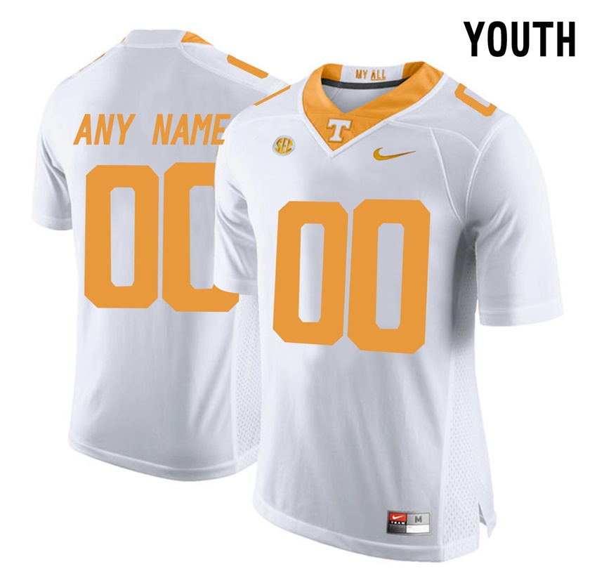 youth tennessee volunteers white college limited football customized jersey