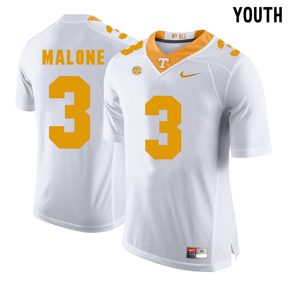 youth tennessee volunteers white josh malone college football jersey