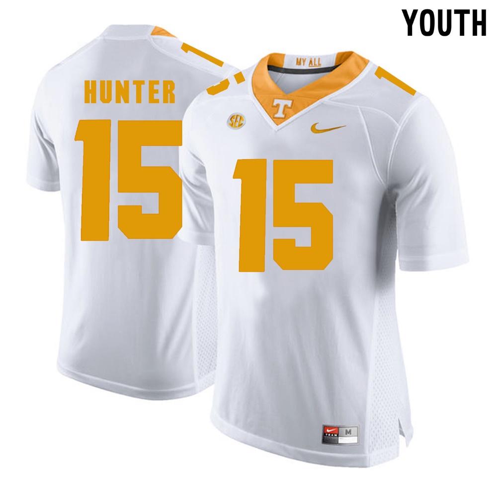 youth tennessee volunteers white justin hunter college football jersey