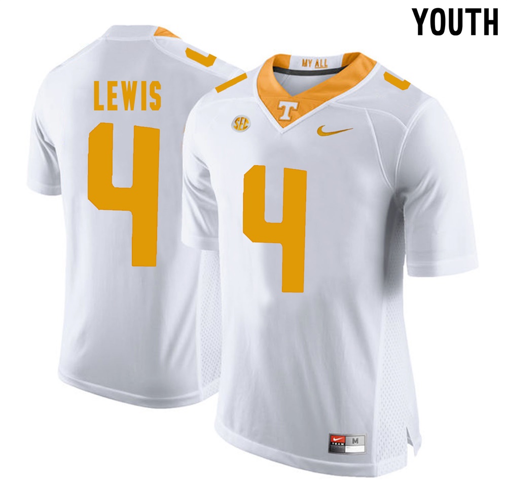 youth tennessee volunteers white latroy lewis college football jersey