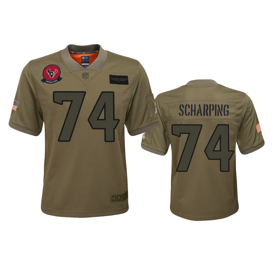youth texans max scharping camo game 2019 salute to service jersey