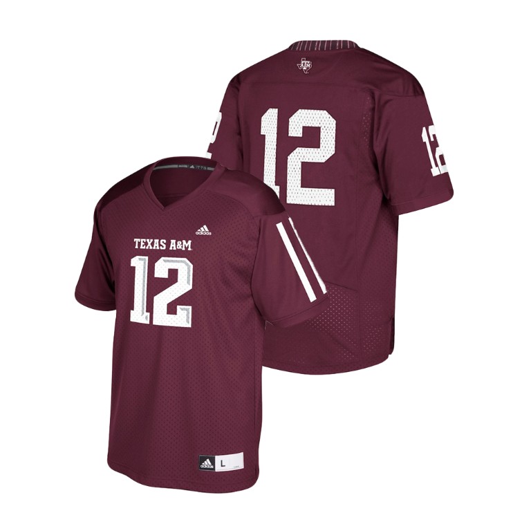 youth texas a&m aggies 12 maroon college football replica jersey