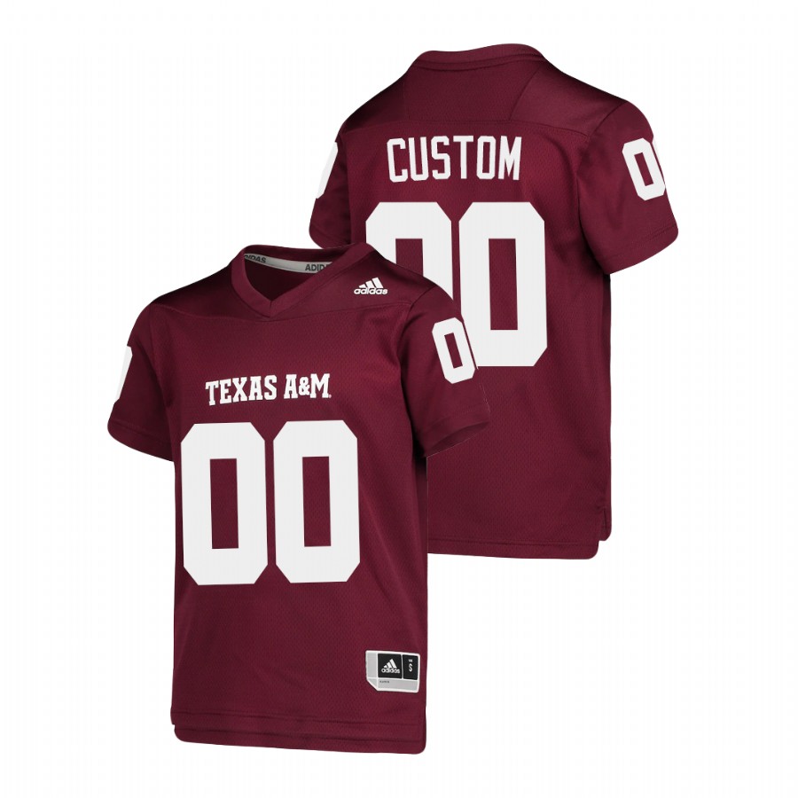 youth texas a&m aggies custom replica college football maroon jersey