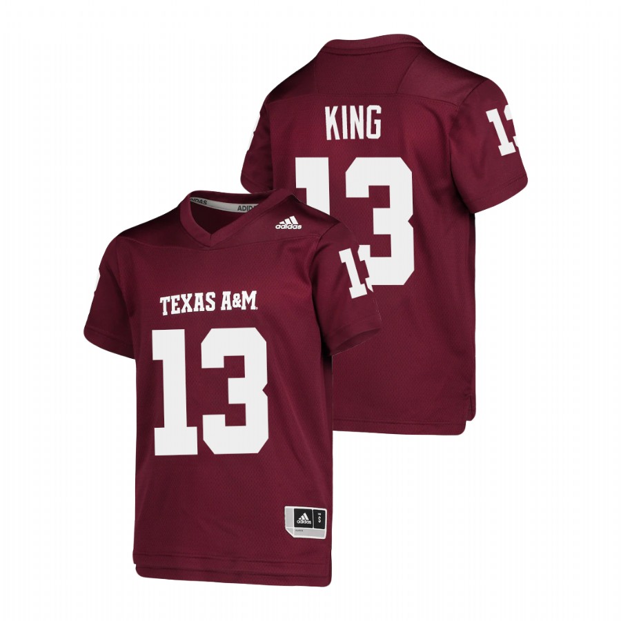 youth texas a&m aggies haynes king replica college football maroon jersey